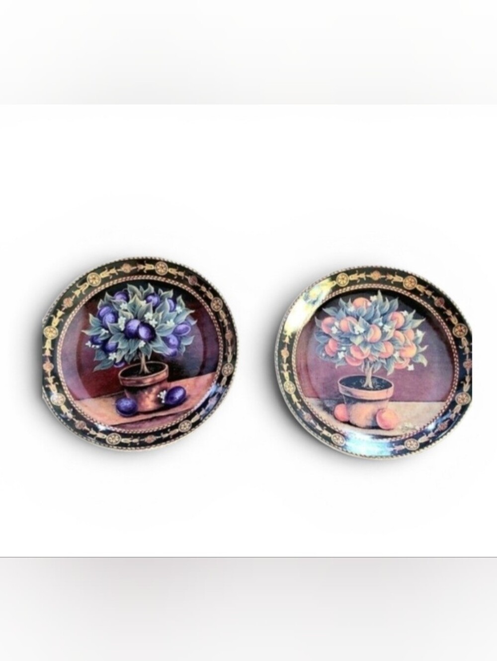 Limoges Set of 2 Hand Painted 7.5" Display Plates